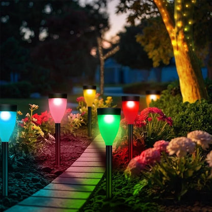 Solar Lights Outdoor Garden - 16 Pack Color Changing Solar Yard Lights Outdoor Waterproof, Bright RGB Solar Powered Garden Lights for Pathway, Sidewalks, Walkway, Lawn