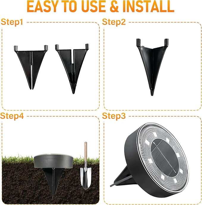 Siatom Solar Ground Lights 12 Pack, IP68 Waterproof Solar In-Ground Light for Outdoor, Flat Landscape Lighting | Lumora