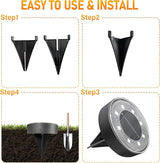 Siatom Solar Ground Lights 12 Pack, IP68 Waterproof Solar In-Ground Light for Outdoor, Flat Landscape Lighting | Lumora