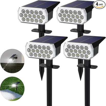 Solar Spot Lights Outdoor Waterproof IP65, 3 Lighting Modes Solar Outdoor Lights for Garden Yard Outside Landscape, 4 Pack