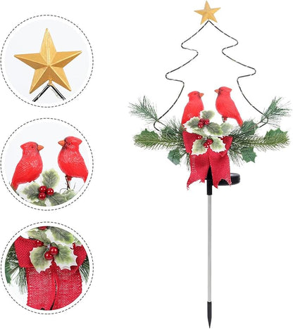 Toyvian Red Bird Solar LED Landscape Path Light Waterproof Outdoor Garden Decor Xmas Yard Lamp Solar Powered Decorative Night Lamp
