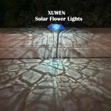 XUWEN Solar Lights Outdoor Waterproof - Blue Solar Flower Lights with Crackle Globe Glass Light, Hanging Lanterns | Lumora