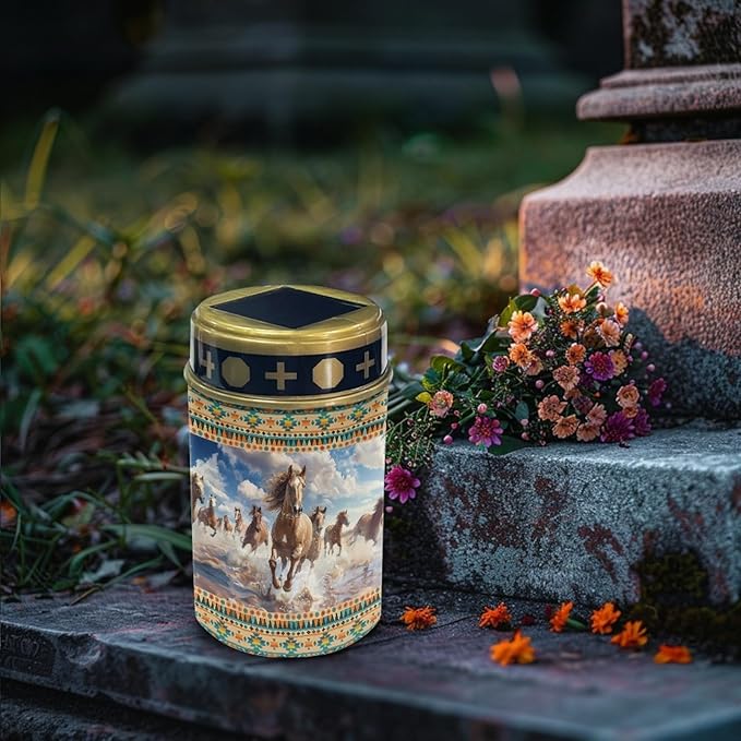 Western Aztec Horse Solar Garden Lights Outdoor Pathway Light for Yard Patio Driveway,Cemetery Decoration for Grave | Lumora