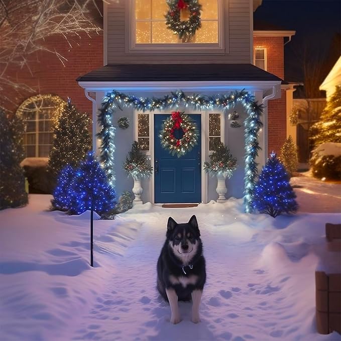 70 Count C6 Blue Christmas Lights - 35.5ft Outdoor, Waterproof, Green Wire, IP65, UL Listed | Lumora