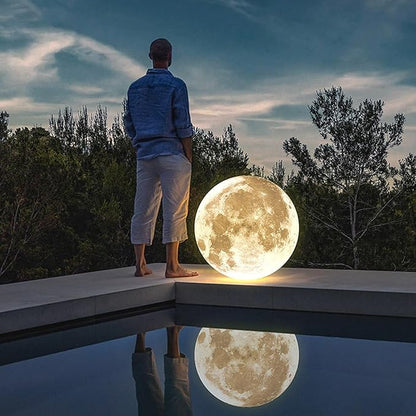 Solar Powered Moon Shape Outdoor Light,IP65 Waterproof Globe Landscape Light,Modern Minimalist Outdoor Lighting for Garden Porch and Path