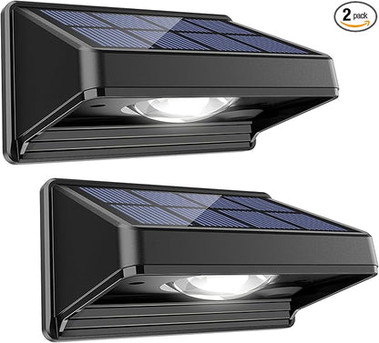 GBEAST Solar Fence Lights Outdoor, Ivory White Bright Led Fence Lights Outdoor Waterproof Solar Powered Wall Lighting, Dusk to Dawn Solar Deck Light for Backyard/Railing/Wall/Patio/Porch (2 Pack)