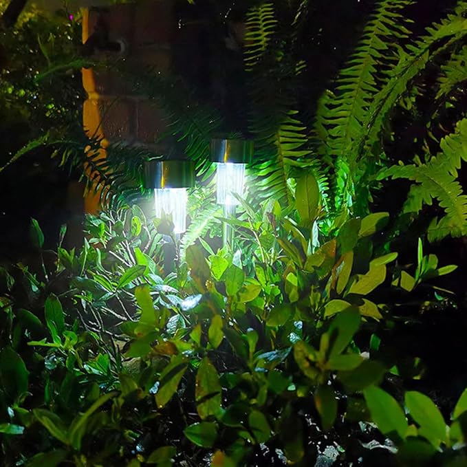 6pcs Solar Path Lights Outdoor Yard Garden Landscape Lamps 55 Stainless Steel White Light Waterproof for Lawn and | Lumora