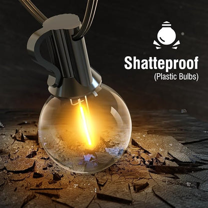 kolpop 50FT Outdoor String Lights with Dimmer Timer, G40 LED Patio Light with Edison Shatterproof Bulbs, Waterproof Connectable Hanging Lights for Outside Backyard Gazebo
