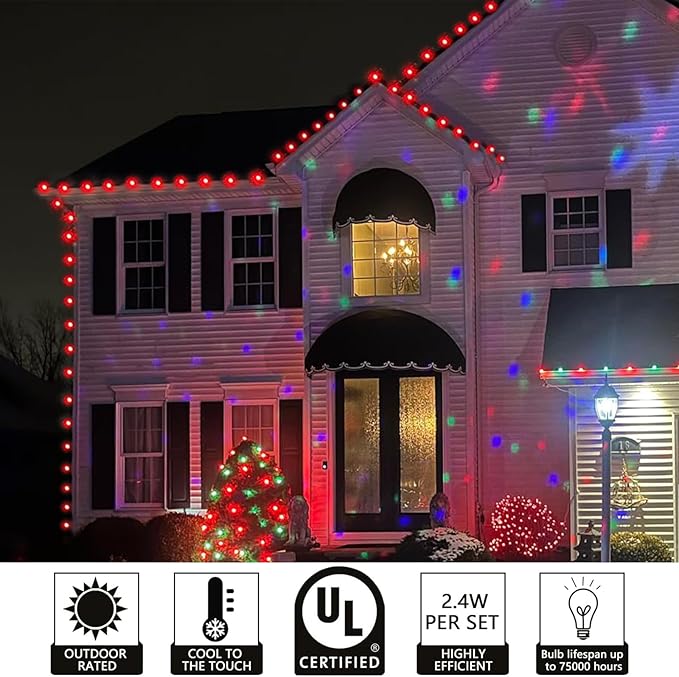Vintage Christmas Lights Outdoor 25Ft C9 Valentines Day Light 25 LED Shatterproof Red String Light, Extendable Red | Lumora