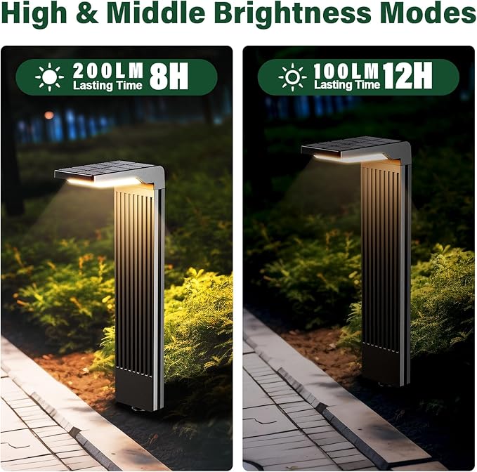 Modern Solar Path Lights Outdoor 4Pack + Retro Solar Pathway Lights 6Pack
