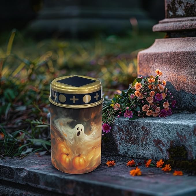 Halloween Ghost Solar Garden Lights Walkway Solar Lights Landscape Solar Lantern Outdoor Waterproof Halloween Decor Solar Pathway Lights Solar Walkway Lights Outdoor Table Lamp