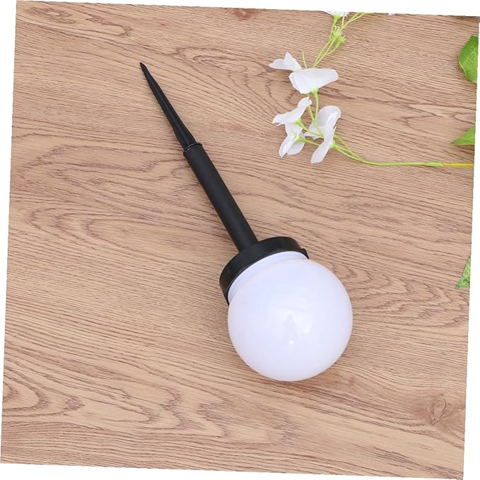Kisangel 4pcs Solar Lawn Lights Waterproof Garden Path Ground Plug Lights Outdoor Warm White Courtyard Landscape Lighting for Yard and Patio