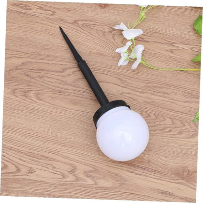Kisangel 4pcs Solar Lawn Lights Waterproof Garden Path Ground Plug Lights Outdoor Warm White Courtyard Landscape Lighting for Yard and Patio