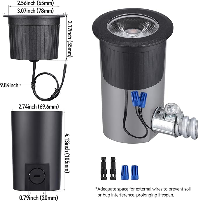 LEONLITE 12-Pack 3W 5CCT Well Lights Landscape LED In Ground, 12-24V AC/DC Low Voltage, CRI90 IP67 Inground Well | Lumora