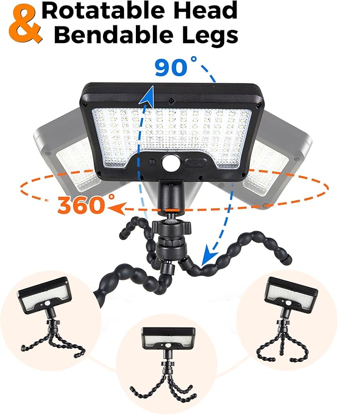Clip On Solar Lights Outdoor, Motion Sensor Outdoor Lights, 92 LEDs 600LM Solar Fence Lights Outdoor | Lumora
