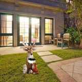 Garden Deer Statues Solar Lights, Resin Deer Figurine Creative Deer Animals Solar Tree Deer Hedgehog Grease Statue | Lumora