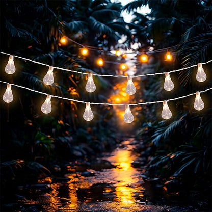 Afirst White Outdoor String Lights Waterproof with 35 LED Bulbs, 15ft Patio Lights for Garden, Backyard, Porch, Holiday (White)