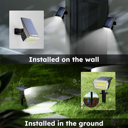 TECKNET Spot Lights Outdoor with 59 LED, 6 Pack Solar Lights Outdoor Waterproof IP65, Auto On/Off Solar Spot Lights, 3 Lighting Modes Solar Powered Garden, 2-in-1 Solars Landscape Light (Cool White)