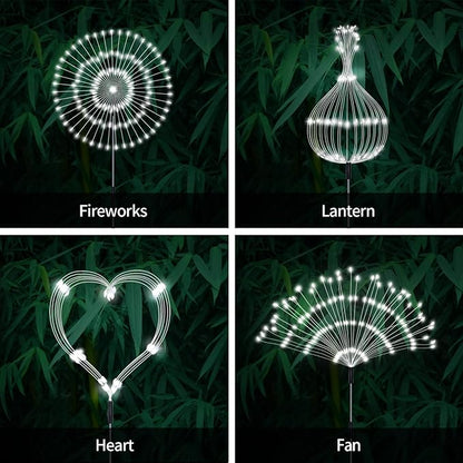 Unihoh Solar Garden Lights Outdoor, 4 Pack 120 LED Waterproof Decorative String Lights 8 Modes with Remote DIY Outdoor Decor for Pathway Walkway Yard (Cool White)