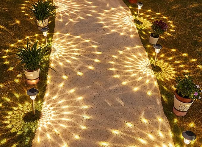 Ulalaza Garden Solar Lights Multi-Color Changing LED Flower Stake Light Decorative Landscape Lawn Yard Outdoor Lights About Length 120 * 120 * 425mm/5 * 5 * 17inch