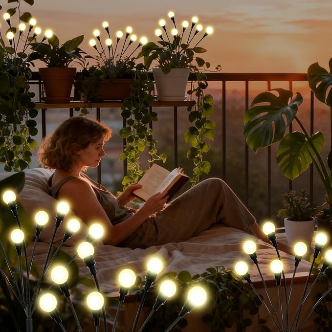 ALSO GO Solar Lights Outdoor, 2 Pack 16 LEDs Firefly Lights, Waterproof Solar Garden Lights, Solar Firefly Lights | Lumora
