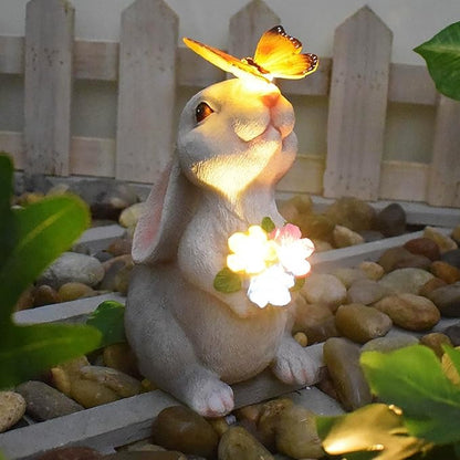 Solar Rabbit Decor for Easter Gifts with Waterproof Outdoor Bunny Lights Lawn Ornaments Bunny Statue Gifts for Garden for Yard Patio Home Decorations.