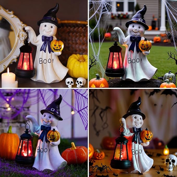 Halloween Decoration Ghost Solar Statue Outdoor - Cute Halloween Decor for Garden Home Patio Balcony : Unique Gifts | Lumora