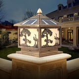 Outdoor lamp LED Outdoor Solar Column Light Classical Traditional Square E27 Edison Porch Pillar Lantern Waterproof | Lumora