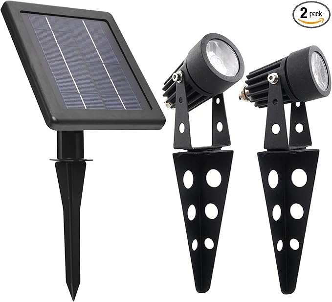MINI 50X Twin Solar-Powered Cast Aluminium Warm White LED Spotlight 60-100 Lumen Per Light Fixture for Outdoor | Lumora