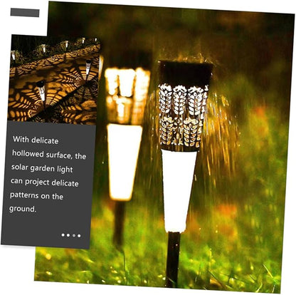 TOYANDONA 6pcs Solar Garden Stake Lights, Warm Colorful LED Pathway Lighting for Outdoor Lawn, Yard, and Patio, Hollow Cone Design Solar-Powered Landscape Fixtures for Courtyard Decoration
