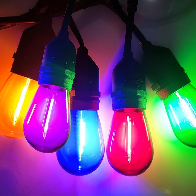 Diodesy- 36Ft Outdoor Smart WiFi String Light with S14 LED Shatterproof 18 Color Changing Bulb & 18 Hanging Socket | Lumora
