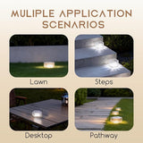 Wokyo 4 Pack Solar Brick Lights, 3.8x3.8 inch Solar Ice Cube Lights with 8 LED Paver Ground Lights for Garden Lawn | Lumora