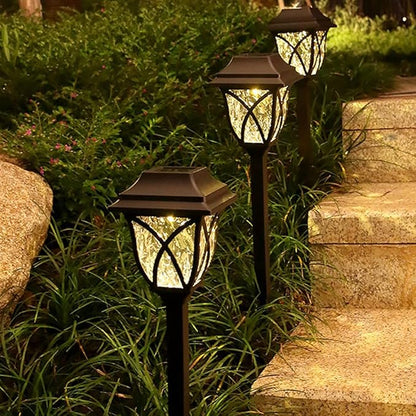 2 Pack Solar Pathway Lights Outdoor Waterproof Solar Lights Solar Yard Lights for Garden Patio Yard Landscape Pathway Driveway Lawn