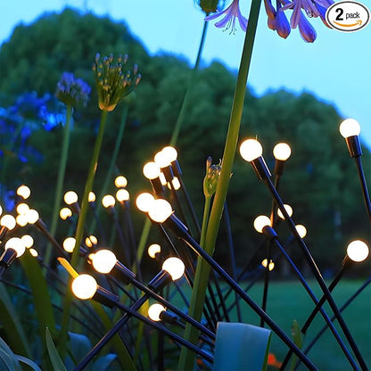 Solar Lights Outdoor Waterproof 2 Pack of 16 LEDs Garden Patio Firefly Decoration Unique Gifts Women Grandparents
