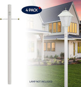 Solus 7-Foot Direct Burial Lamp Post – Outdoor Aluminum Light Pole with Decorative Cross Arm & 120V Outlet – Fits | Lumora