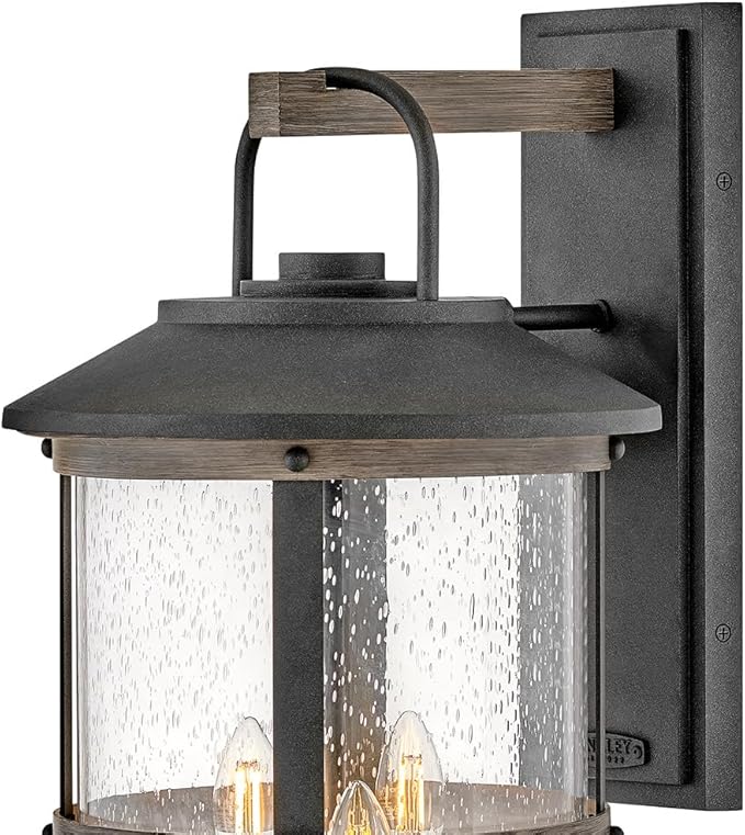 Hinkley Lakehouse Large Wall Mount Lantern, Aged Zinc