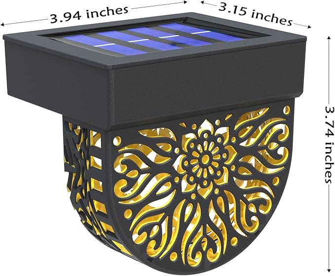 Solar Fence Lights 6 Pack Solar Deck Lights Waterproof LED Step Wall Outdoor Decorations Warm Yellow Decorative | Lumora