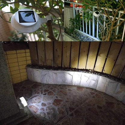 White Solar Powered Gutter Lights, Solar Gutter Lights Outdoor Decorative Waterproof Led Fence Lamp for Lighting Railing Outside Wall Deck Garden Path Backyard Sidewalk Yard Patio