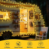 QITONG 2 Pack Solar Christmas Lights Warm White, Each 66ft 200 LED Solar String Lights Outdoor Waterproof, 8 Modes | Lumora