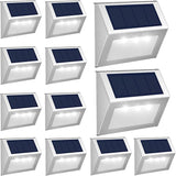 JSOT Outdoor Fence Lights,12 Pack Solar Powered Deck Lights Waterproof Stairs Light Stainless Steel Security Wall | Lumora