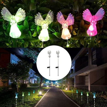 TEAMWILL 2PCS Solar Powered Angel Lights Outdoor Decorative Light for Garden Yard