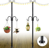 String Light Poles 2 Pack, 10FT Patio Light Poles for String Lights Metal Post Pole with Hooks to Hang Outdoor | Lumora