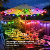 Outdoor String Lights, 25ft 20 Bulbs LED Color Changing Hanging Lights Dimmable with 220+ Scene Modes,App Control | Lumora