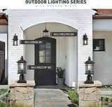 Emliviar Outdoor Wall Lantern Lights, 1-Light Exterior Wall Sconce Lamp, Black Finish with Clear Seeded Glass | Lumora