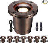 Gardenreet Low Voltage Well Lights for Landscaping - Brass IP67 Outdoor In-Ground Light, 12V LED Hardwired | Lumora