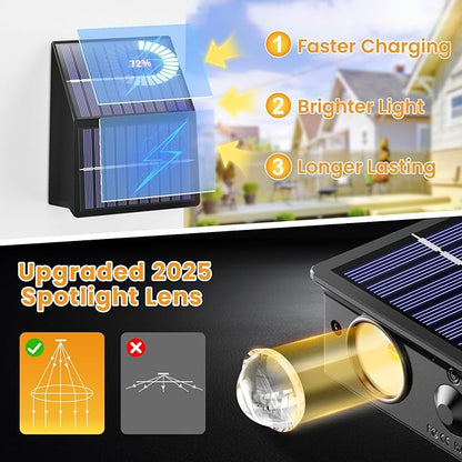artcool Solar Fence Lights Outdoor with Dual Panels – Fence Light Solar Powered Weatherproof LED Solar Lights Outdoor for Yard,Patio,Wall,Steps-Stable Charging for All Seasons(8 Pack)