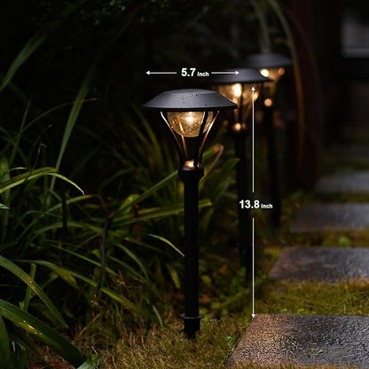 GOODSMANN Low Voltage Pathway Lights Landscape Lighting Outdoor Path Lights Wired LED 1W 60 Lumens 3000K Aluminum Housing Walkway Driveway Light with Stake Connector