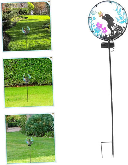 GALPADA Solar Pathway Lights for Outdoor Charming Dog Design with Automatic Off Sensor Garden and Patio Lighting for Atmosphere