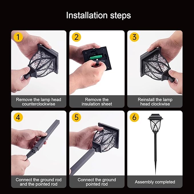 Vintage Solar Pathway Lights, LED Solar Lamp Post Light Waterproof, Decorative Ground Stake Lighting for Patio, Garden, Lawn, Backyard, Pathway, Driveway