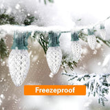 25FT C7 Christmas Lights Outdoor, Bright SMD LED String Lights with 25 7000K Cool White Bulbs for Roof, Fence | Lumora